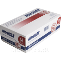 Перчатки нитриловые NitriMax, размер М, белые, 50 пар/уп