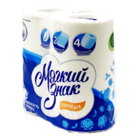 Туалетная бумага в рулонах "Ь" Буквы, 4 рул/уп