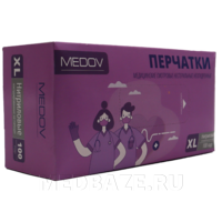 Перчатки нитриловые MEDOV, размер XL, 100 пар/уп, голубые