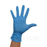 Перчатки нитриловые MEDOV, размер М, 100 пар/уп, голубые