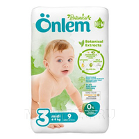 Подгузники детские Onlem Botanika Midi размер 3 (4 - 9 кг), Onlem, 9 шт/уп
